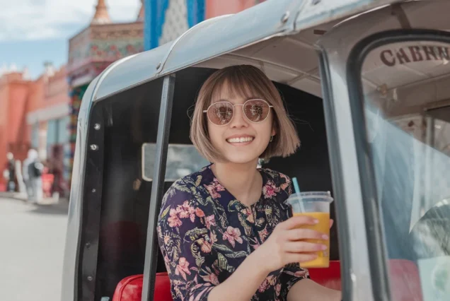 TukTuk Marrakech Tour navigating the bustling streets of Marrakech